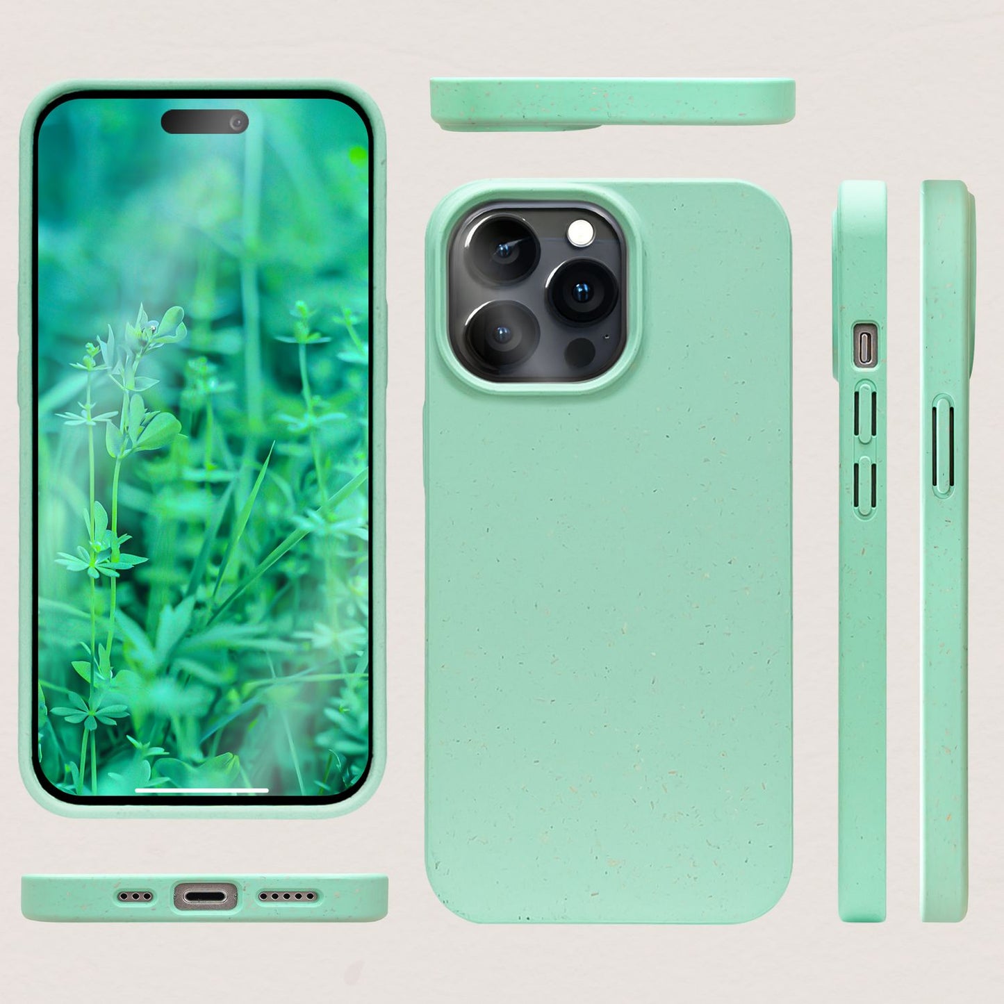 NALIA Handyhülle für iPhone 14 Pro Max – Weizenstroh Case (Pflanzenbasiert) – BIOVERA – Matt & Stoßfest (Vegan) – Marke aus Berlin