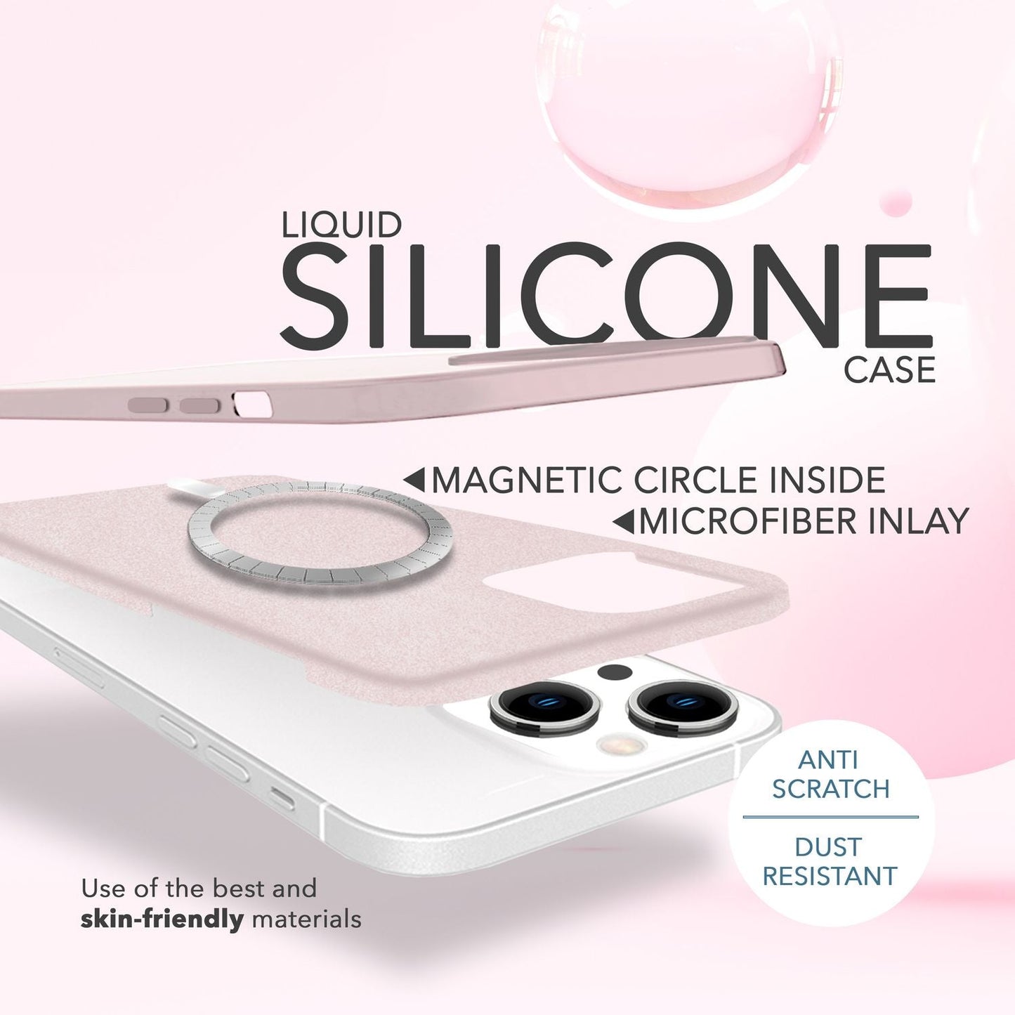 NALIA Magnet Silikonhülle für iPhone 14 – MagSafe kompatibel & Liquid Silicone – SLIQ (Soft-Touch Schutz & Mikrofaser Innen) – Marke aus Berlin