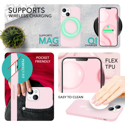 NALIA Magnet Silikonhülle für iPhone 14 – MagSafe kompatibel & Liquid Silicone – SLIQ (Soft-Touch Schutz & Mikrofaser Innen) – Marke aus Berlin