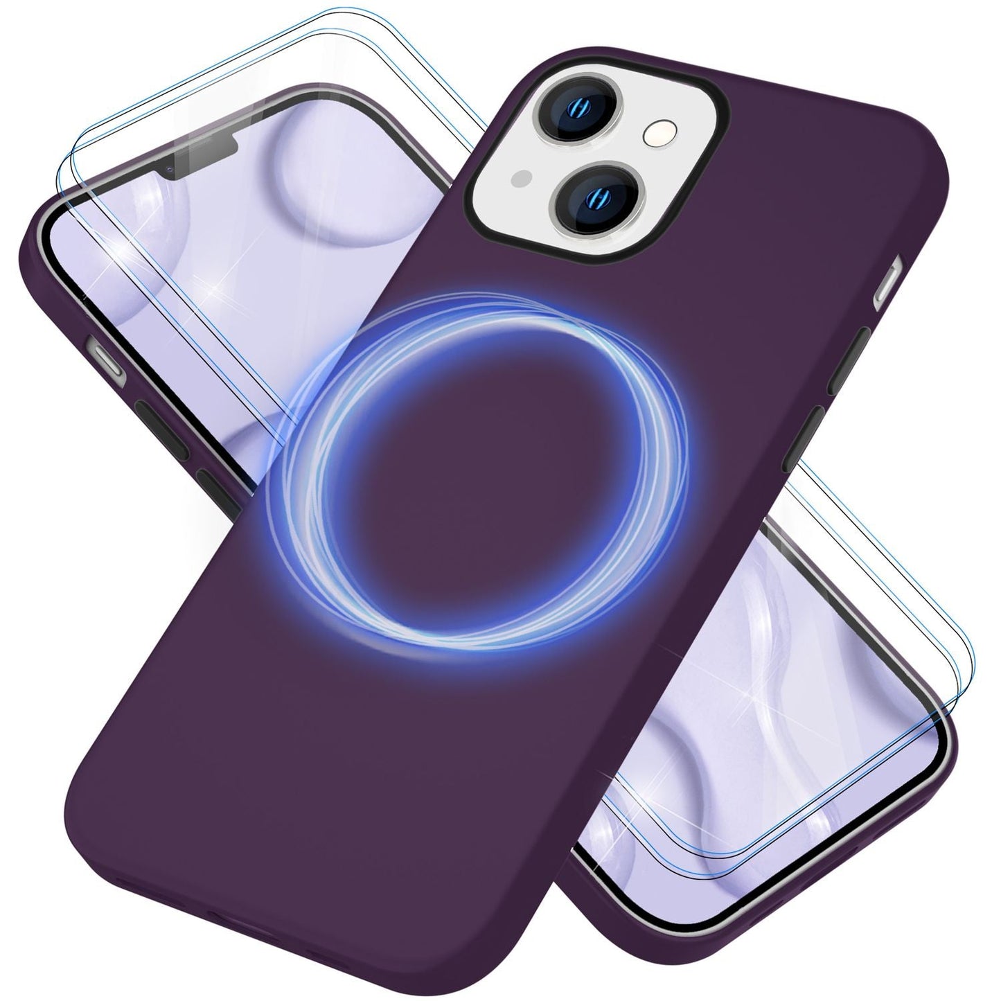 NALIA Magnet Silikonhülle für iPhone 14 – MagSafe kompatibel & Liquid Silicone – SLIQ (Soft-Touch Schutz & Mikrofaser Innen) – Marke aus Berlin