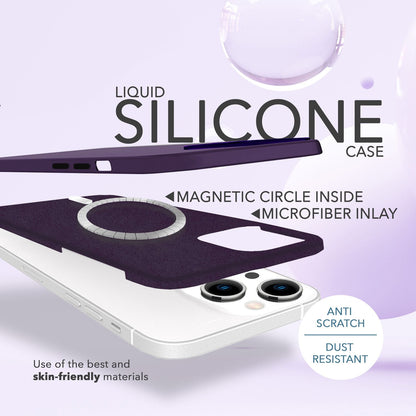 NALIA Magnet Silikonhülle für iPhone 14 – MagSafe kompatibel & Liquid Silicone – SLIQ (Soft-Touch Schutz & Mikrofaser Innen) – Marke aus Berlin