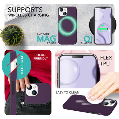 NALIA Magnet Silikonhülle für iPhone 14 – MagSafe kompatibel & Liquid Silicone – SLIQ (Soft-Touch Schutz & Mikrofaser Innen) – Marke aus Berlin