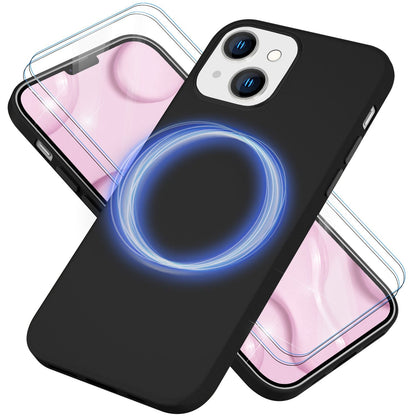 NALIA Magnet Silikonhülle für iPhone 14 – MagSafe kompatibel & Liquid Silicone – SLIQ (Soft-Touch Schutz & Mikrofaser Innen) – Marke aus Berlin