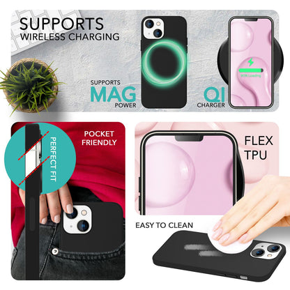 NALIA Magnet Silikonhülle für iPhone 14 – MagSafe kompatibel & Liquid Silicone – SLIQ (Soft-Touch Schutz & Mikrofaser Innen) – Marke aus Berlin