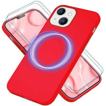 NALIA Magnet Silikonhülle für iPhone 14 – MagSafe kompatibel & Liquid Silicone – SLIQ (Soft-Touch Schutz & Mikrofaser Innen) – Marke aus Berlin