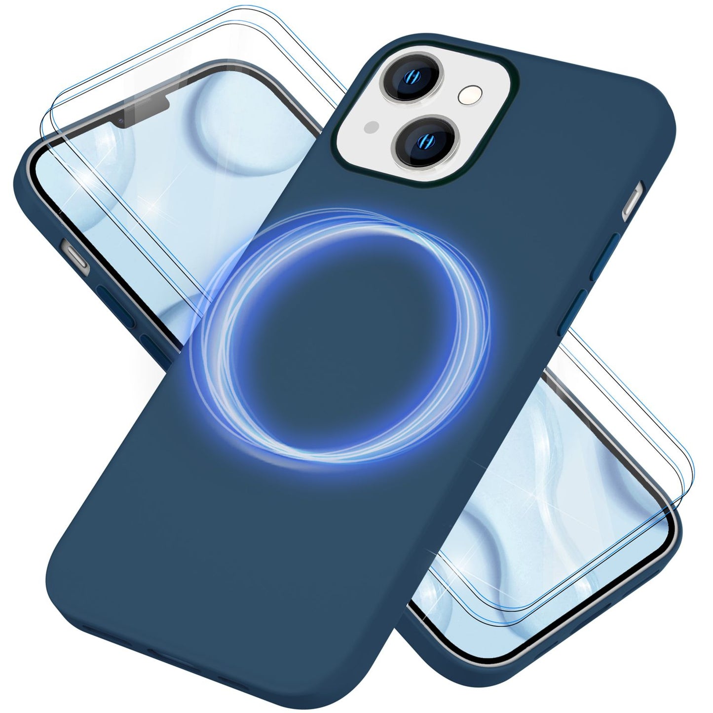 NALIA Magnet Silikonhülle für iPhone 14 – MagSafe kompatibel & Liquid Silicone – SLIQ (Soft-Touch Schutz & Mikrofaser Innen) – Marke aus Berlin