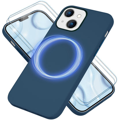 NALIA Magnet Silikonhülle für iPhone 14 – MagSafe kompatibel & Liquid Silicone – SLIQ (Soft-Touch Schutz & Mikrofaser Innen) – Marke aus Berlin