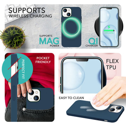 NALIA Magnet Silikonhülle für iPhone 14 – MagSafe kompatibel & Liquid Silicone – SLIQ (Soft-Touch Schutz & Mikrofaser Innen) – Marke aus Berlin