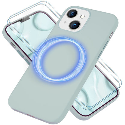 NALIA Magnet Silikonhülle für iPhone 14 – MagSafe kompatibel & Liquid Silicone – SLIQ (Soft-Touch Schutz & Mikrofaser Innen) – Marke aus Berlin