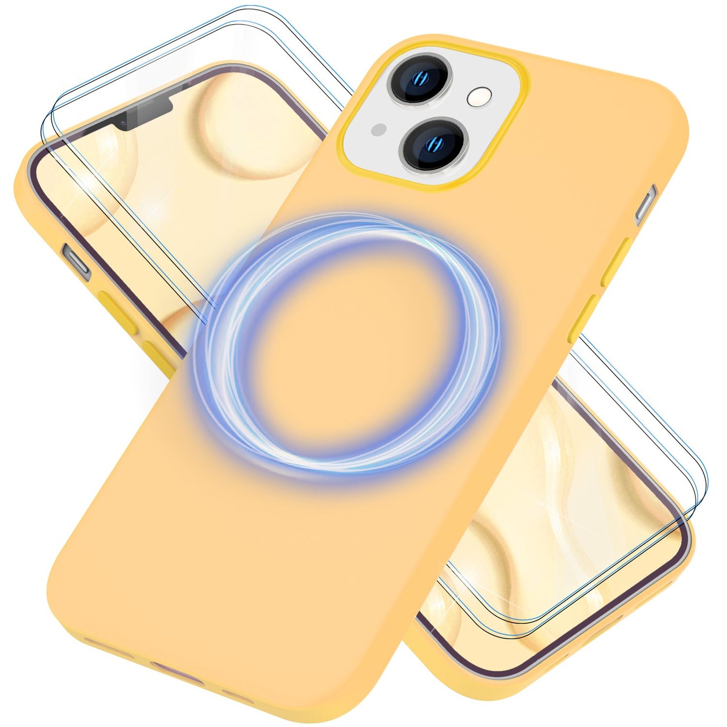 NALIA Magnet Silikonhülle für iPhone 14 – MagSafe kompatibel & Liquid Silicone – SLIQ (Soft-Touch Schutz & Mikrofaser Innen) – Marke aus Berlin