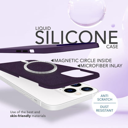 NALIA Magnet Silikonhülle für iPhone 14 Pro – MagSafe kompatibel & Liquid Silicone – SLIQ (Soft-Touch Schutz & Mikrofaser Innen) – Marke aus Berlin