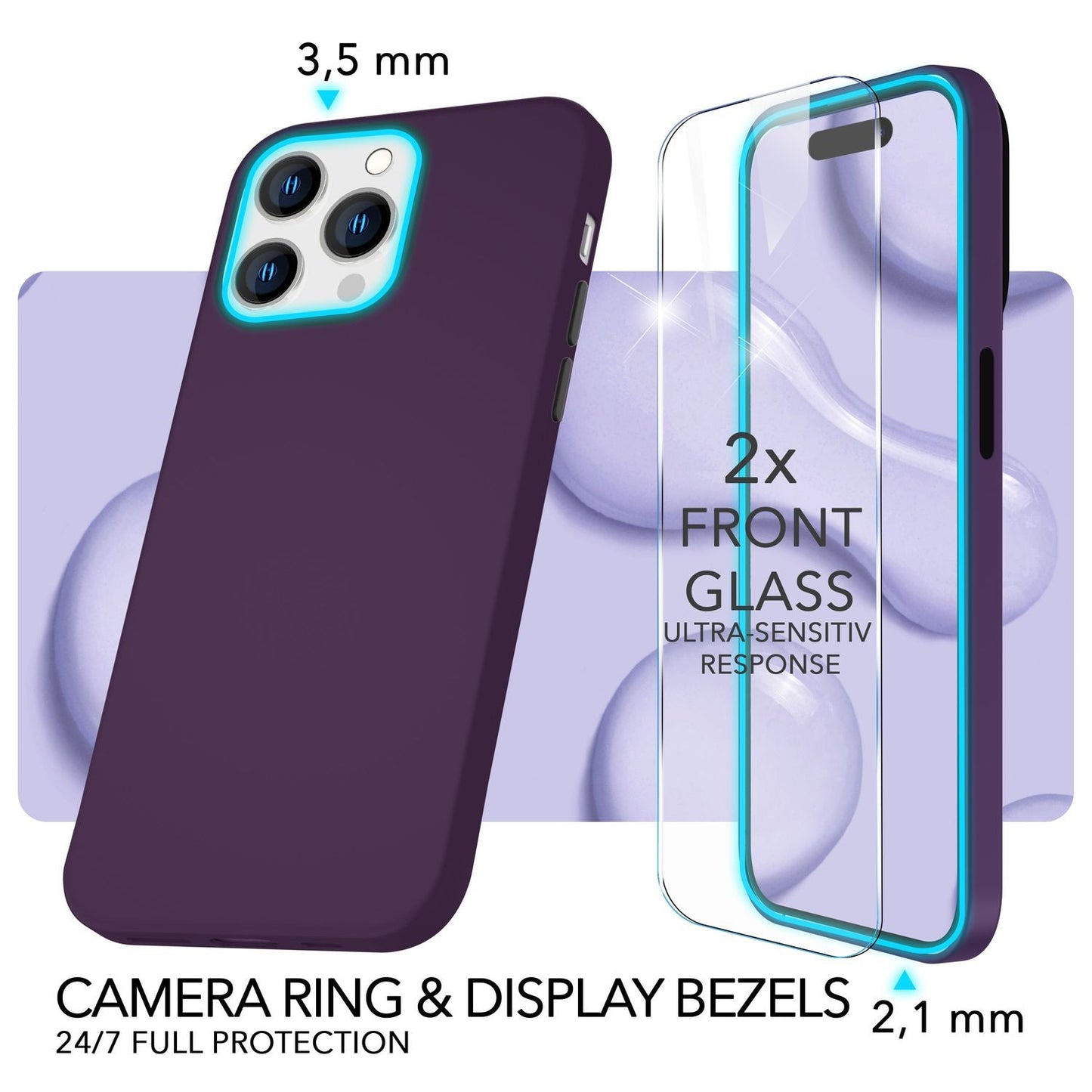 NALIA Magnet Silikonhülle für iPhone 14 Pro – MagSafe kompatibel & Liquid Silicone – SLIQ (Soft-Touch Schutz & Mikrofaser Innen) – Marke aus Berlin