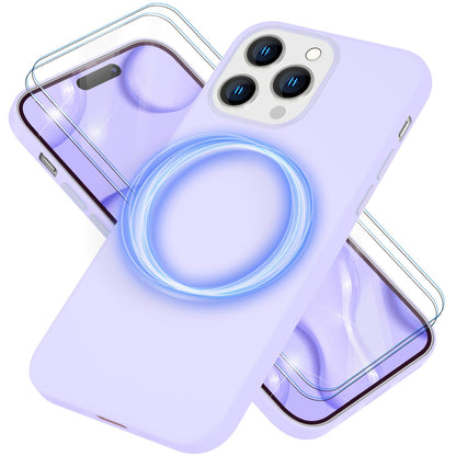 NALIA Magnet Silikonhülle für iPhone 14 Pro – MagSafe kompatibel & Liquid Silicone – SLIQ (Soft-Touch Schutz & Mikrofaser Innen) – Marke aus Berlin