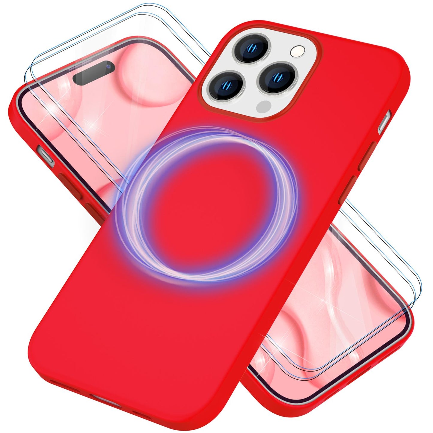 NALIA Magnet Silikonhülle für iPhone 14 Pro – MagSafe kompatibel & Liquid Silicone – SLIQ (Soft-Touch Schutz & Mikrofaser Innen) – Marke aus Berlin