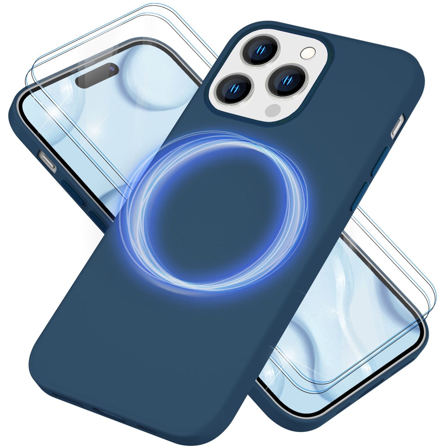 NALIA Magnet Silikonhülle für iPhone 14 Pro – MagSafe kompatibel & Liquid Silicone – SLIQ (Soft-Touch Schutz & Mikrofaser Innen) – Marke aus Berlin