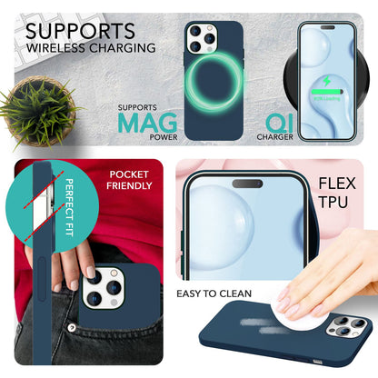 NALIA Magnet Silikonhülle für iPhone 14 Pro – MagSafe kompatibel & Liquid Silicone – SLIQ (Soft-Touch Schutz & Mikrofaser Innen) – Marke aus Berlin