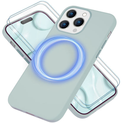 NALIA Magnet Silikonhülle für iPhone 14 Pro – MagSafe kompatibel & Liquid Silicone – SLIQ (Soft-Touch Schutz & Mikrofaser Innen) – Marke aus Berlin