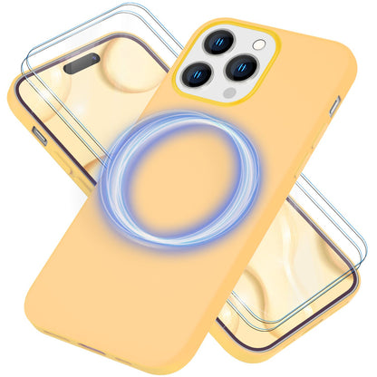 NALIA Magnet Silikonhülle für iPhone 14 Pro – MagSafe kompatibel & Liquid Silicone – SLIQ (Soft-Touch Schutz & Mikrofaser Innen) – Marke aus Berlin