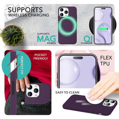 NALIA Magnet Silikonhülle für iPhone 14 Pro Max – MagSafe kompatibel & Liquid Silicone – SLIQ (Soft-Touch Schutz & Mikrofaser Innen) – Marke aus Berlin
