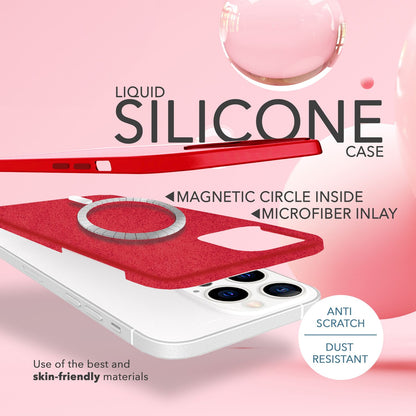 NALIA Magnet Silikonhülle für iPhone 14 Pro Max – MagSafe kompatibel & Liquid Silicone – SLIQ (Soft-Touch Schutz & Mikrofaser Innen) – Marke aus Berlin