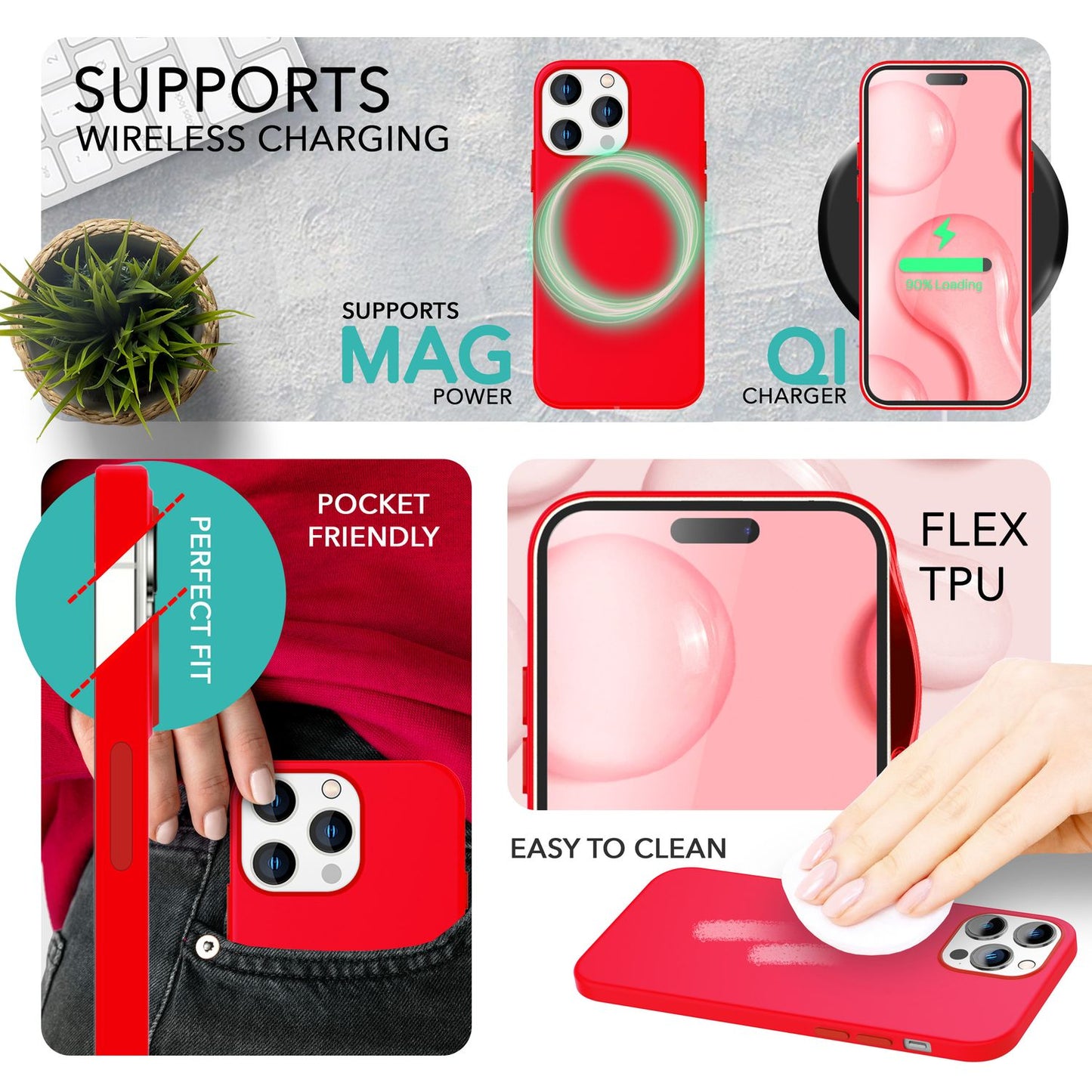 NALIA Magnet Silikonhülle für iPhone 14 Pro Max – MagSafe kompatibel & Liquid Silicone – SLIQ (Soft-Touch Schutz & Mikrofaser Innen) – Marke aus Berlin