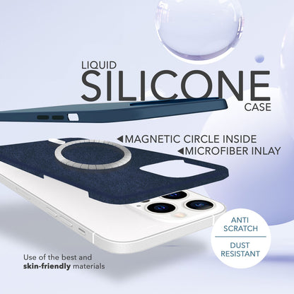 NALIA Magnet Silikonhülle für iPhone 14 Pro Max – MagSafe kompatibel & Liquid Silicone – SLIQ (Soft-Touch Schutz & Mikrofaser Innen) – Marke aus Berlin