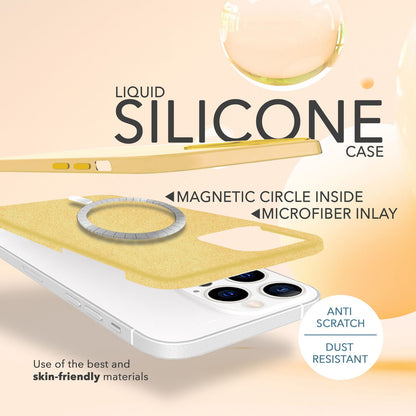 NALIA Magnet Silikonhülle für iPhone 14 Pro Max – MagSafe kompatibel & Liquid Silicone – SLIQ (Soft-Touch Schutz & Mikrofaser Innen) – Marke aus Berlin