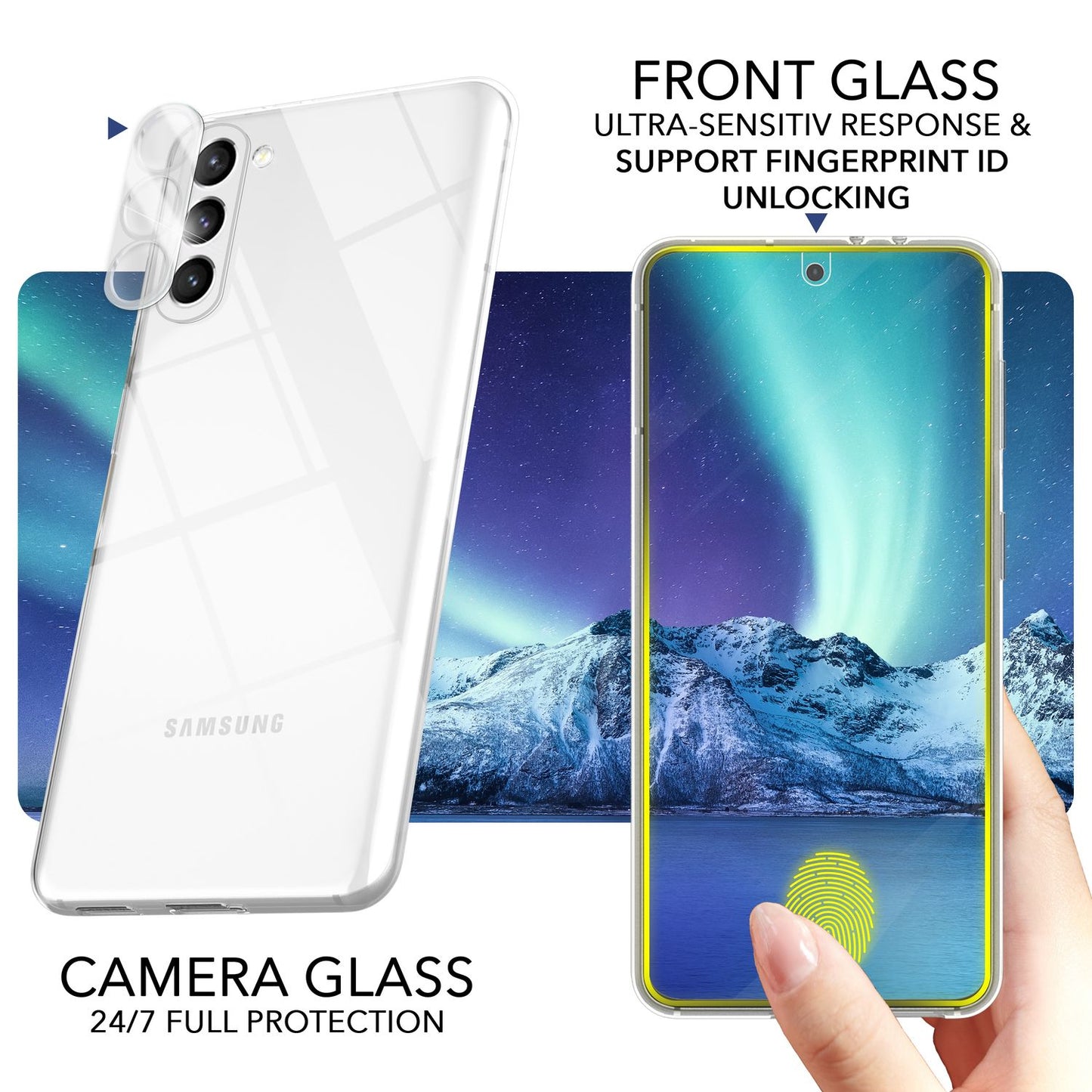 NALIA Transparente Silikonhülle für Samsung Galaxy S23 – Anti-Gelb & Rutschfest – GLAZE (Handyhülle Kristallklar, Schlank & Stoßfest) – Marke aus Berlin