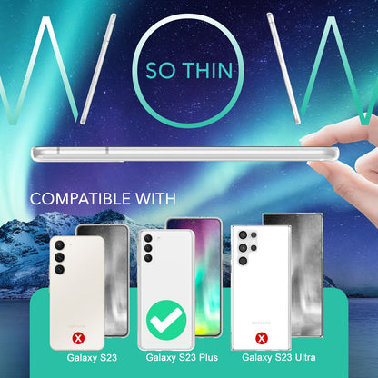 NALIA Transparente Silikonhülle für Samsung Galaxy S23 Plus – Anti-Gelb & Rutschfest – GLAZE (Handyhülle Kristallklar, Schlank & Stoßfest) – Marke aus Berlin