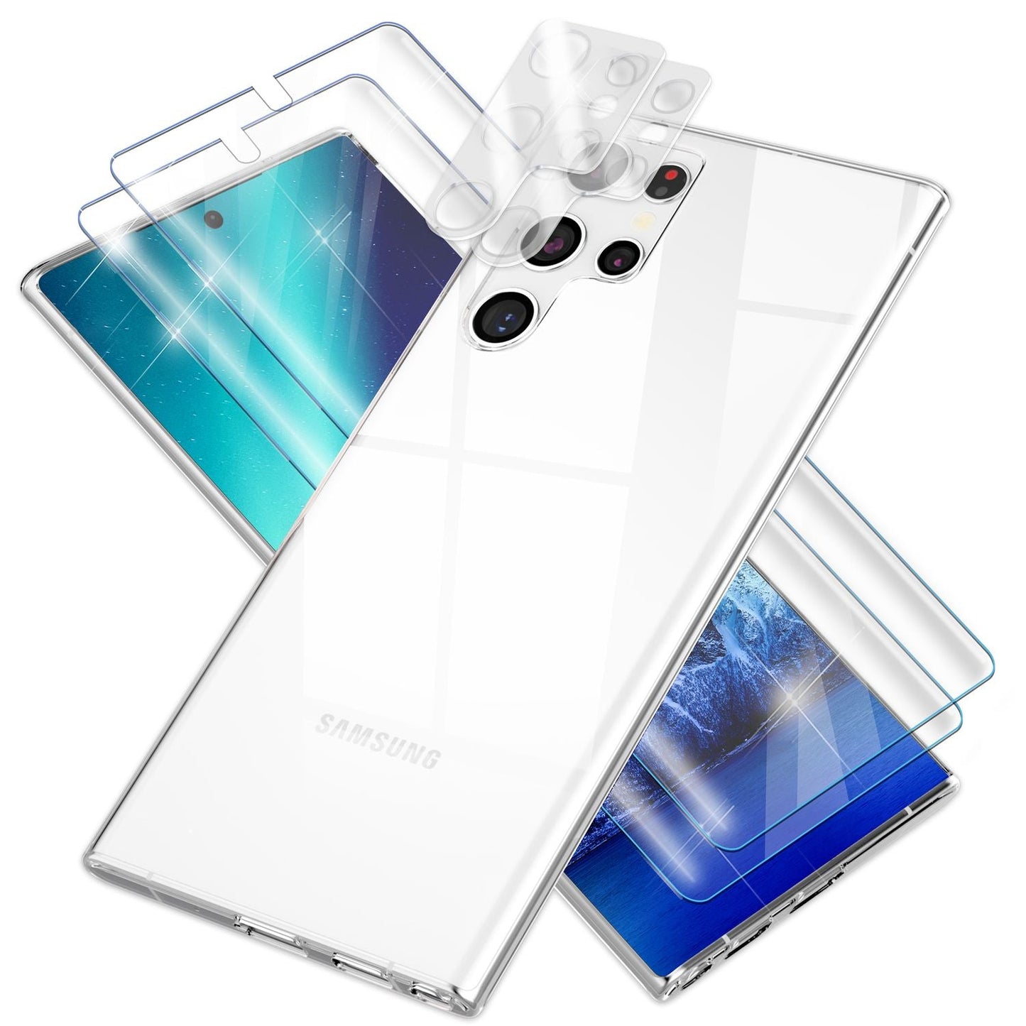 NALIA Transparente Silikonhülle für Samsung Galaxy S23 Ultra – Anti-Gelb & Rutschfest – GLAZE (Handyhülle Kristallklar, Schlank & Stoßfest) – Marke aus Berlin