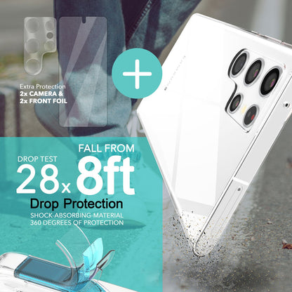 NALIA Transparente Silikonhülle für Samsung Galaxy S23 Ultra – Anti-Gelb & Rutschfest – GLAZE (Handyhülle Kristallklar, Schlank & Stoßfest) – Marke aus Berlin