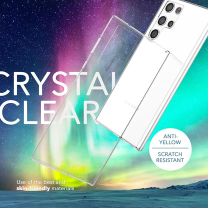 NALIA Transparente Silikonhülle für Samsung Galaxy S23 Ultra – Anti-Gelb & Rutschfest – GLAZE (Handyhülle Kristallklar, Schlank & Stoßfest) – Marke aus Berlin