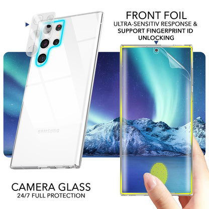 NALIA Transparente Silikonhülle für Samsung Galaxy S23 Ultra – Anti-Gelb & Rutschfest – GLAZE (Handyhülle Kristallklar, Schlank & Stoßfest) – Marke aus Berlin