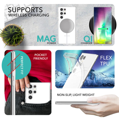 NALIA Transparente Silikonhülle für Samsung Galaxy S23 Ultra – Anti-Gelb & Rutschfest – GLAZE (Handyhülle Kristallklar, Schlank & Stoßfest) – Marke aus Berlin