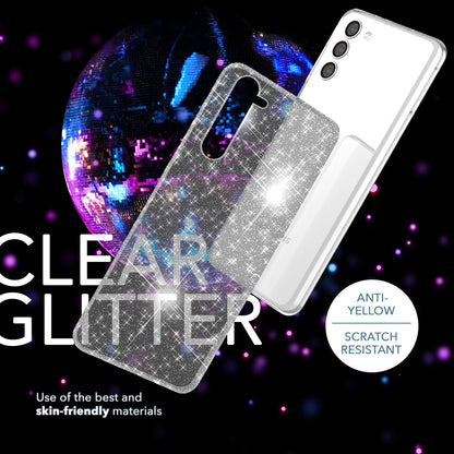 NALIA Glitzerhülle für Samsung Galaxy S23 Plus – Funkelndes Silikon Case – DAZZLIN (Transparent & Stoßfest) – Marke aus Berlin