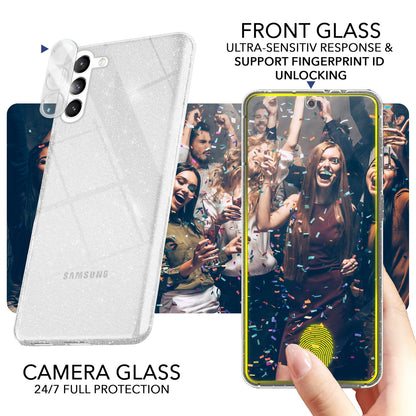 NALIA Glitzerhülle für Samsung Galaxy S23 Plus – Funkelndes Silikon Case – DAZZLIN (Transparent & Stoßfest) – Marke aus Berlin