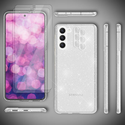 NALIA Glitzerhülle für Samsung Galaxy S23 Plus – Funkelndes Silikon Case – DAZZLIN (Transparent & Stoßfest) – Marke aus Berlin