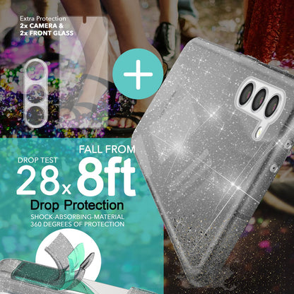 NALIA Glitzerhülle für Samsung Galaxy S23 Plus – Funkelndes Silikon Case – DAZZLIN (Transparent & Stoßfest) – Marke aus Berlin