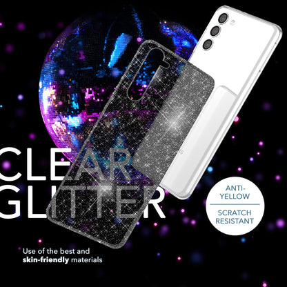 NALIA Glitzerhülle für Samsung Galaxy S23 Plus – Funkelndes Silikon Case – DAZZLIN (Transparent & Stoßfest) – Marke aus Berlin