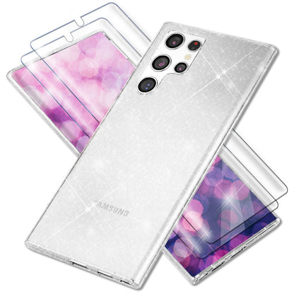 NALIA Glitzerhülle für Samsung Galaxy S23 Ultra – Funkelndes Silikon Case – DAZZLIN (Transparent & Stoßfest) – Marke aus Berlin