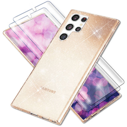 NALIA Glitzerhülle für Samsung Galaxy S23 Ultra – Funkelndes Silikon Case – DAZZLIN (Transparent & Stoßfest) – Marke aus Berlin