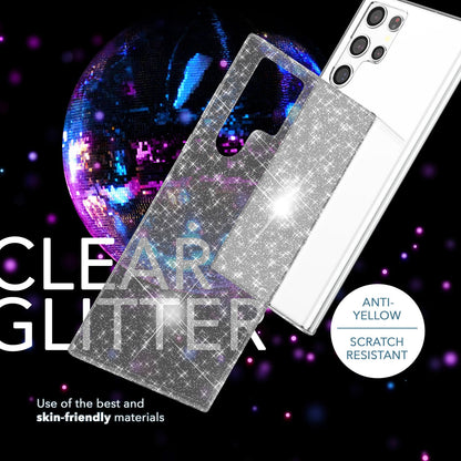 NALIA Glitzerhülle für Samsung Galaxy S23 Ultra – Funkelndes Silikon Case – DAZZLIN (Transparent & Stoßfest) – Marke aus Berlin