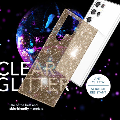 NALIA Glitzerhülle für Samsung Galaxy S23 Ultra – Funkelndes Silikon Case – DAZZLIN (Transparent & Stoßfest) – Marke aus Berlin