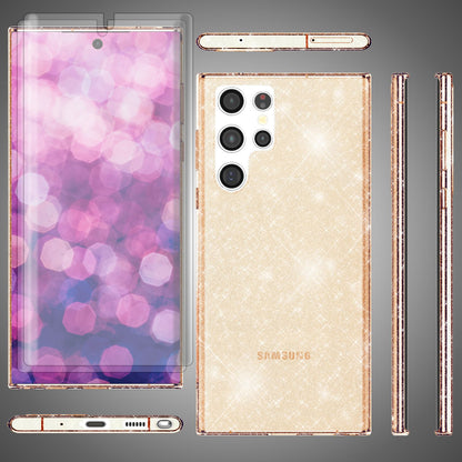 NALIA Glitzerhülle für Samsung Galaxy S23 Ultra – Funkelndes Silikon Case – DAZZLIN (Transparent & Stoßfest) – Marke aus Berlin