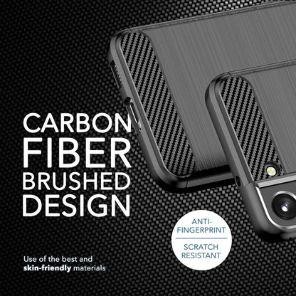 NALIA Silikonhülle für Samsung Galaxy S23 – Rutschfest & Matt – VORTEX (Gebürstete Optik & Carbon Design) – Marke aus Berlin