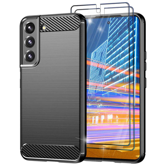 NALIA Silikonhülle für Samsung Galaxy S23 Plus – Rutschfest & Matt – VORTEX (Gebürstete Optik & Carbon Design) – Marke aus Berlin