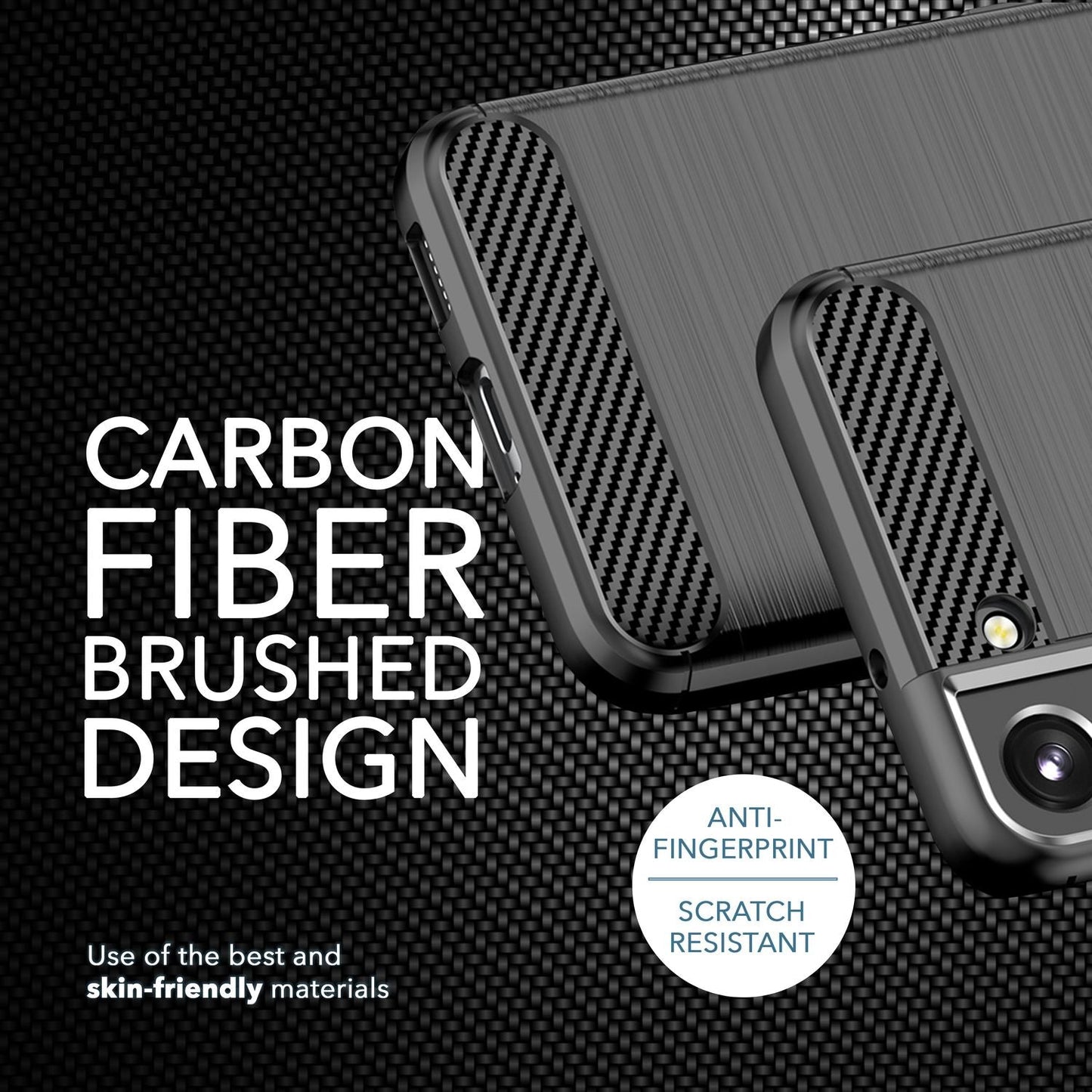 NALIA Silikonhülle für Samsung Galaxy S23 Plus – Rutschfest & Matt – VORTEX (Gebürstete Optik & Carbon Design) – Marke aus Berlin