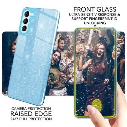 NALIA Glitzerhülle für Samsung Galaxy S23 – Funkelnder Glitzer-Look & Grip – SHINEPOP (Silikon Case) – Marke aus Berlin