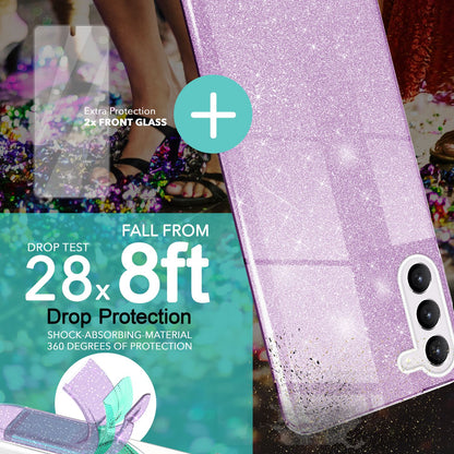 NALIA Glitzerhülle für Samsung Galaxy S23 – Funkelnder Glitzer-Look & Grip – SHINEPOP (Silikon Case) – Marke aus Berlin