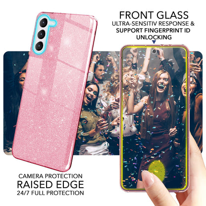 NALIA Glitzerhülle für Samsung Galaxy S23 – Funkelnder Glitzer-Look & Grip – SHINEPOP (Silikon Case) – Marke aus Berlin